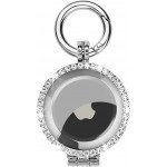 Wholesale Diamond Glitter Crystal AirTag Tracker Holder Loop Case Cover Ring Key Chain for Apple AirTag (Silver)